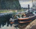 Barcazas en pontoise 1872 Camille Pissarro